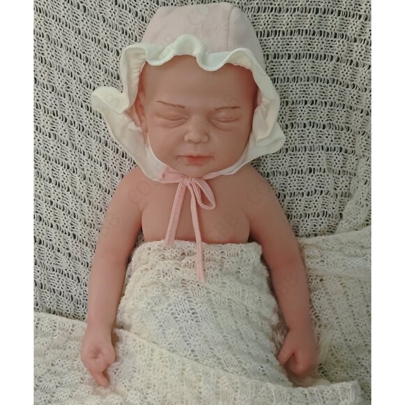 45cm Full Body Silicone Reborn Baby Dolls 6.16lbs Sleeping Newborn Baby Girl - Picture 2 of 15
